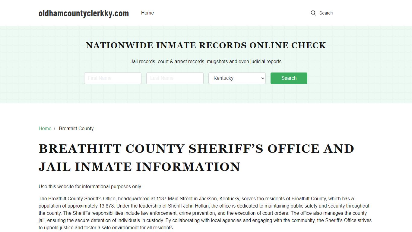 Breathitt County Sheriff, KY, Jail Inmate Search, Recent Arrests